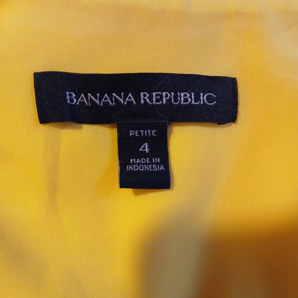 Banana Republic Women's Yellow Palm Leaf Lace Shift Dress SZ 4P GUC - Picture 7 of 8